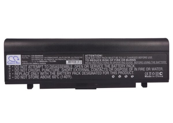 Ersatzakku - CS-SSX60HB - Samsung M60 / X60 / R40 / R410 / P50 Serien / AA-PB2NC3B - 11,1 Volt 6600mAh Li-Ion