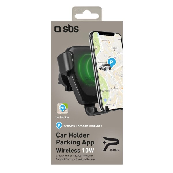 SBS Mobile Luftventilator Autohalter mit GPS / Qi Lader 10W