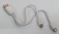 USB-Kabel - USB auf 2x Micro-USB - Weiß - um zwei...