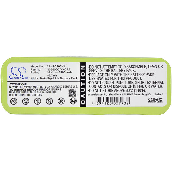 Ersatzakku - CS-IFC200VX - AGAiT e-clean EC01 / Infinuvo NS280D67C00RT - 14,4 Volt 2800mAh Ni-MH