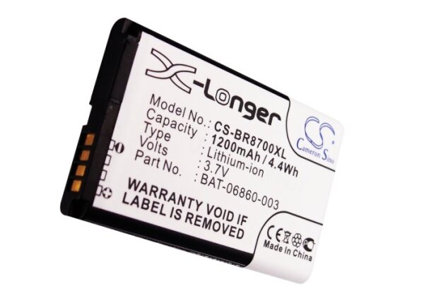 Ersatzakku - CS-BR8700XL - Blackberry C-S2 / 8700 / ACC-10477-001 - 3,7 Volt 1200mAh Li-Ion EOL