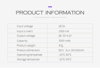 Liter - Ersatzakku - 5000ML - 18650USB-3.7-3500 - 3,6...