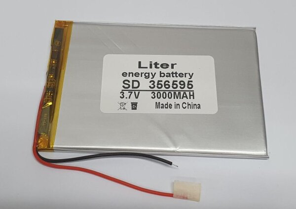 Einzelzelle - 356595 - 3,7 Volt 3000mAh Li-Polymer