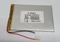 Einzelzelle - 356595 - 3,7 Volt 3000mAh Li-Polymer