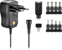 goobay - 3 V bis 12 V Universal-Netzteil - inkl. 1 USB- und 8 DC-Adapter - max. 7,2 W und 0,6 A