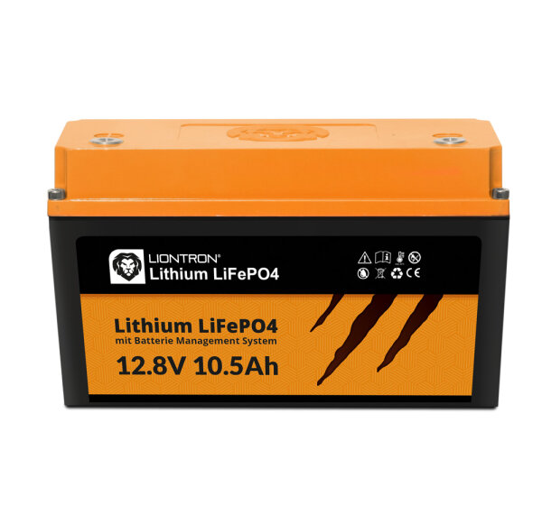 LIONTRON - LI-SMART-LX-12-10 - 12 Volt 10,5Ah LiFePO4 - Smart BMS - Bleibatterie-Ersatz