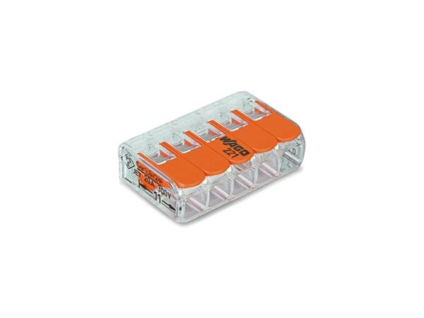 Wago - COMPACT-Verbindungsklemme 5x4mm² mit Betätigungshebel