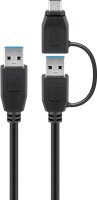 USB 3.0 Kabel Stecker A auf Stecker A inkl. USB-C Adapter...