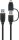 USB 3.0 Kabel Stecker A auf Stecker A inkl. USB-C Adapter schwarz - 3 Meter