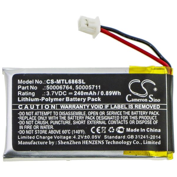 Ersatzakku - CS-MTL686SL - Mitel 50005711 50006764 - 3,7 Volt 240mAh Li-Polymer
