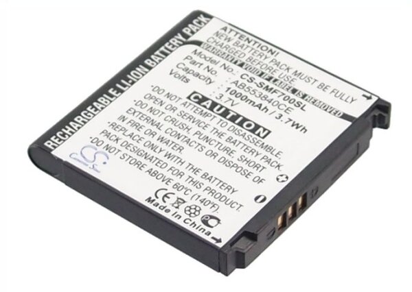 Ersatzakku - CS-SMF700SL - Samsung SGH-F700 / AB553840CE - 3,7 Volt 1000mAh Li-Ion EOL