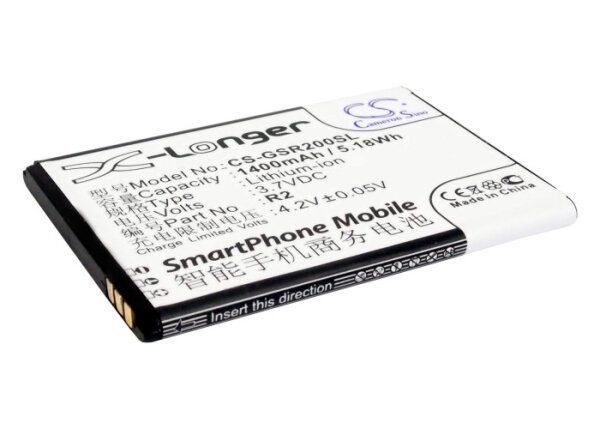Ersatzakku - CS-GSR200SL - Gigabyte Gsmart Roma R2 / GSmart Roma R2 - 3,7 Volt 1400mAh Li-Ion