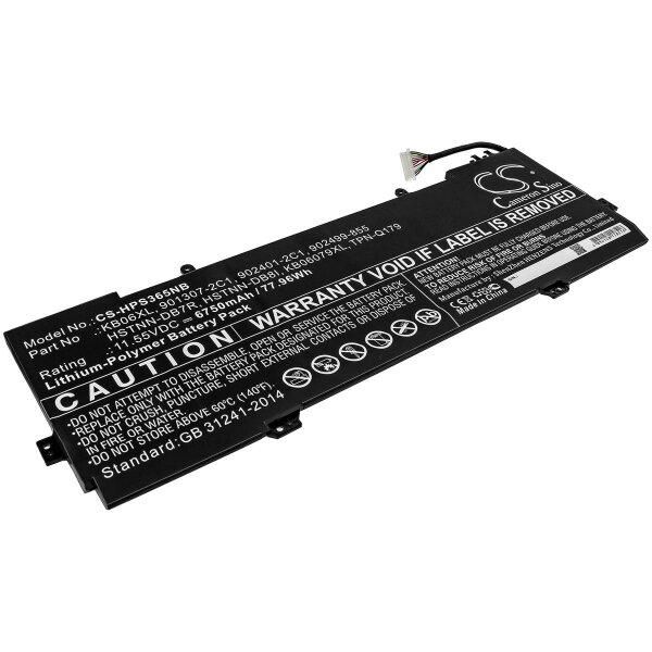 Ersatzakku - CS-HPS365NB - HP Spectre X360 15-BL001NV / KB06XL - 11,55 Volt 6750mAh Li-Polymer
