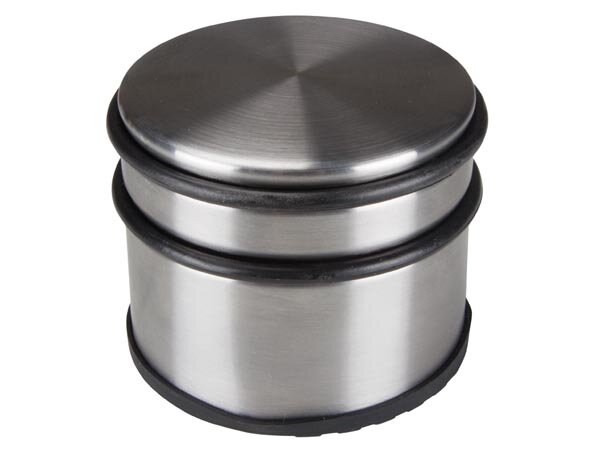 PEREL - TL74051 - Türstopper, für den Innen- und Außenbereich, Ø 90 mm, Höhe 75 mm, Edelstahl - 1,1kg