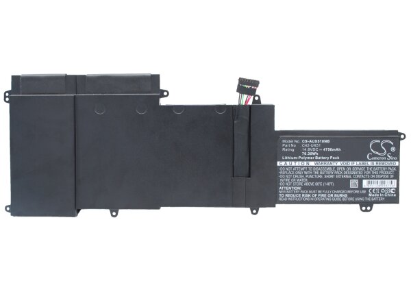 Ersatzakku - CS-AUX510NB - Asus C42-UX51 - 14,8 Volt 4750mAh - Li-Polymer