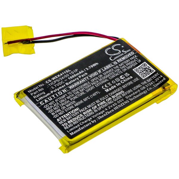 Ersatzakku - CS-WEK411SL - Wacom 1ICP5/34/50 1S1P - 3,7 Volt 1000mAh Li-Polymer