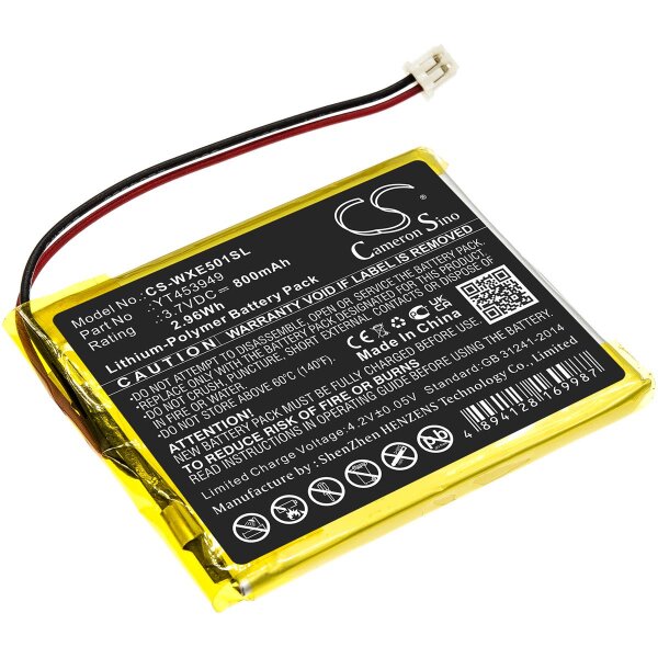 Ersatzakku -  CS-WXE501SL - Wexler YT453949 - 3,7 Volt 800mAh Li-Polymer
