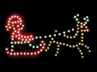 Weihnachtsmann mit Rentier Lötbausatz 126 LEDs, Ein/Aus-Schalter, bunte Animation, Weihnachtsdekoration