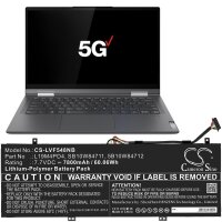 Ersatzakku - CS-LVF548NB - Lenovo L19M4PD4 / SB10W84711 - 7,7 Volt 7800mAh Li-Polymer