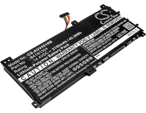 Ersatzakku - CS-AUV451NB - Asus B41N1304 / 0B200-00530000 - 14,4 Volt 3150mAh Li-Polymer