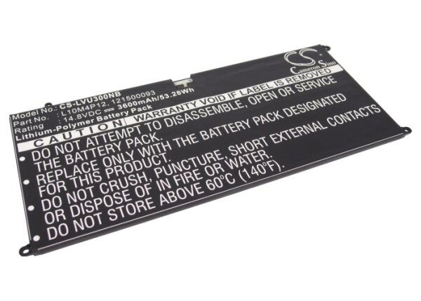 Ersatzakku - CS-LVU300NB - Lenovo L10M4P12 / 121500093 - 14,8 Volt 3600mAh Li-Polymer