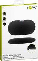 goobay - Kabelloses Dual-Schnellladegerät 10 W, Schwarz