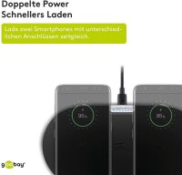 goobay - Kabelloses Dual-Schnellladegerät 10 W, Schwarz