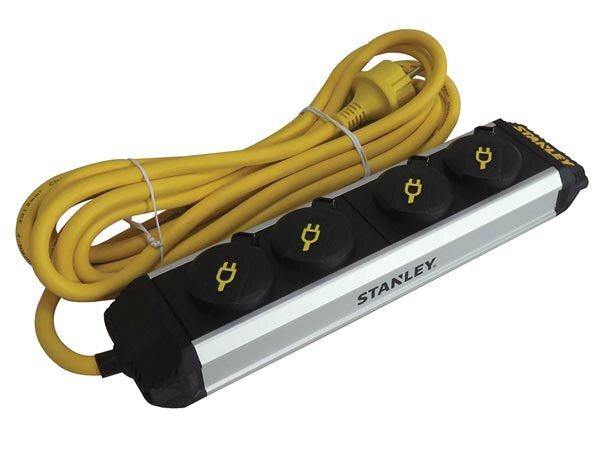 STANLEY - ESTN4IP44 - 4-fach-Steckdosenleiste - mit Deckeln