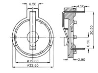 Velleman - BH-001 - Batteriehalter für Lithiumbatterie Ø 19mm (CR2032)