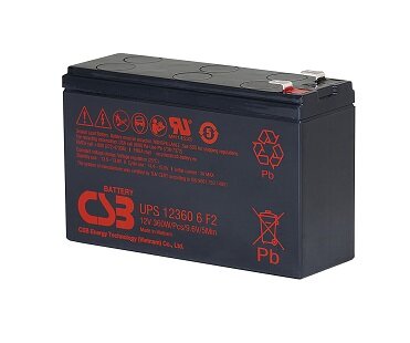 CSB - UPS123606F2F1 - 12 Volt 7,1Ah Pb - Faston 4,8 / 6,3mm