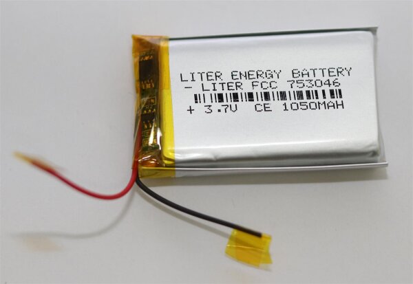 Einzelzelle - 753046 - 3,7 Volt 1050mAh Li-Polymer