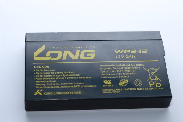 Long - WP2-12 - 12 Volt 2000mAh Pb - Bleiakku (Pb) für USV & Elektronik