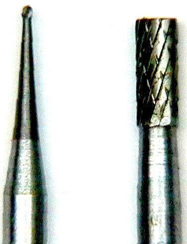 0,5- und 1,8-mm-Hartmetallfräser mit 2,35-mm-Schaft
