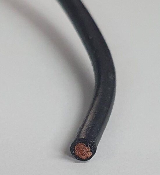 Silikon-Litze extrem flexibel - Schwarz - 1,5 mm², 392 x 0,07 mm, je 1 m, verpackt max: 48 V,23,3 A (5 min: 40 A) - Made in Germany -