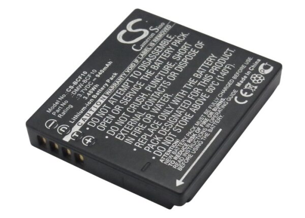 Ersatzakku - CS-BCF10 - Panasonic DMW-BCF10 / Lumix DMC-FP8 - 3,7 Volt 940mAh Li-Ion