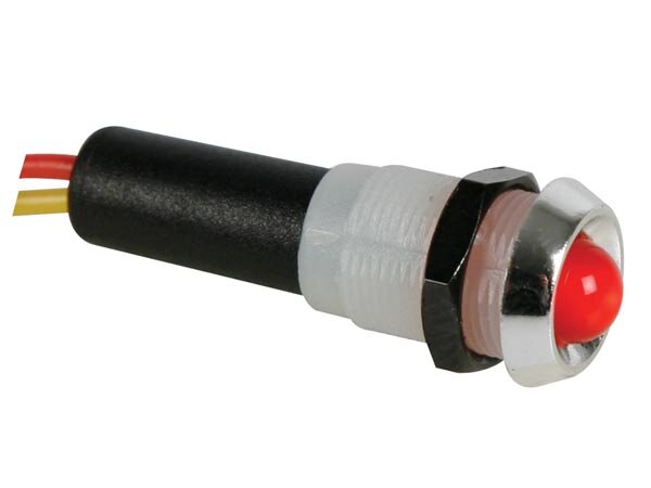 Seder Groupe - 12VCR - LED-Signalleuchte 12V rot - verchromtes Gehäuse