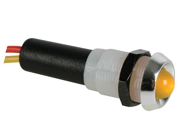Seder Groupe - 12VCY - LED-Signalleuchte 12V Gelb - verchromtes Gehäuse