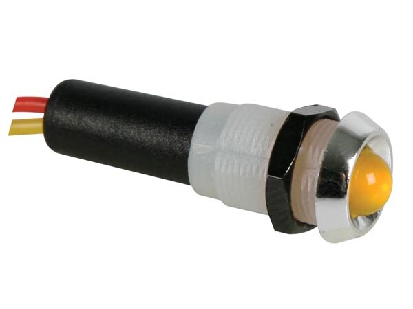 Seder Groupe - 24VCY - LED-Signalleuchte 24 V gelb - verchromtes Gehäuse