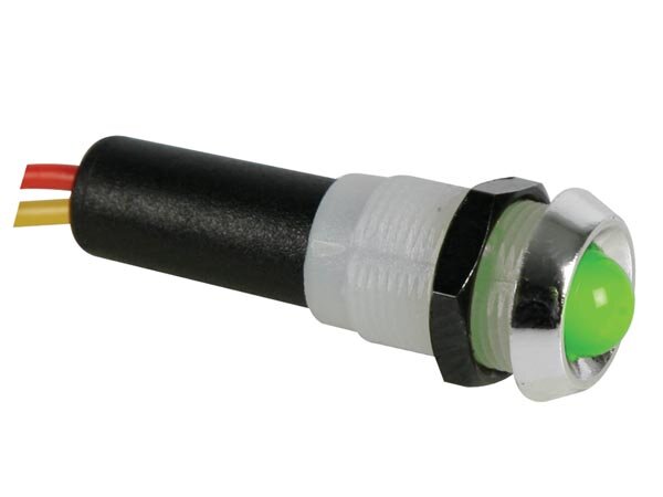 LED-Signalleuchte 5V Grün - Verchromtes Gehäuse