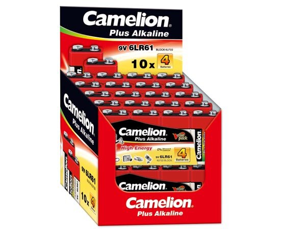 Camelion - 6LR61C/D - Display mit 9-V-Block-Batterien-Alkali-Mangan - 700mAh (10 x 4 St.)