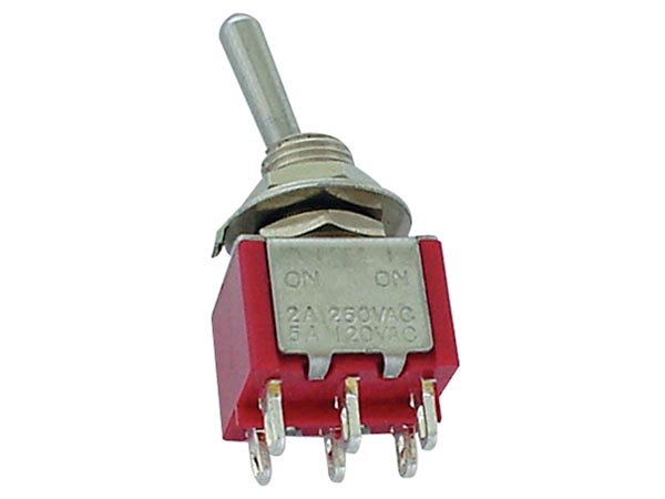 Velleman - 8011C - Kippschalter - Vertikal DPDT Ein-Ein - Printmontage