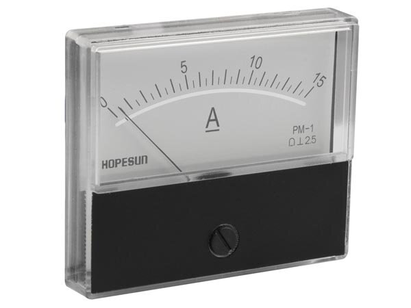 Analoges Einbau-Strommessgerät15 A DC / 70 x 60 mm