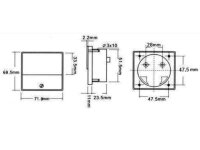 Analoges Einbau-Strommessgerät15 A DC / 70 x 60 mm