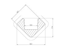 LEDs-ON - AL-D2-2 - ALU-45-Aluminiumprofil für LED-Streifen - Winkelprofil 45° - Eloxiertes Aluminium - Silber - 2 m