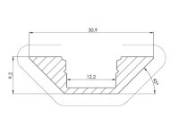 LEDs-ON - AL-E2-2 - Alu-Corner Aluminiumprofil für LED-Streifen Winkelprofil eloxiertes Aluminium silber - 2 m