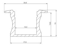 LEDs-ON - AL-RSL15-2 - Einbauleuchte Slimline 15 mm - Aluminium-Einbauprofil für LED-Streifen - Eloxiertes Aluminium - Silber - 2 m