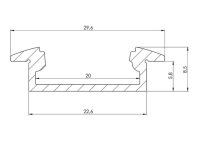 LEDs-ON - AL-RSLW8-2 - Einbauleuchte Slimline 8 mm - Aluminium-Einbauprofil für LED-Streifen - Eloxiertes Aluminium - Silber - 2 m