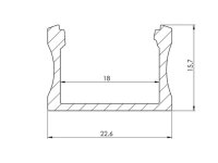 LEDs-ON - AL-SLW15-2 - Slimline Wide - 15 mm - Alu-Profil für LED-Streifen - Eloxiertes Aluminium - Silber - 2 m