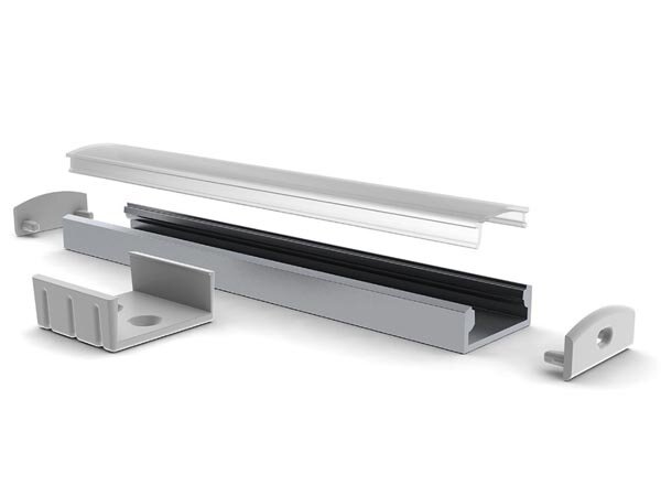 LEDs-ON - AL-SLW8-2 - Slimline Wide - 8 mm - Alu-Profil für LED-Streifen - Eloxiertes Aluminium - Silber - 2 m