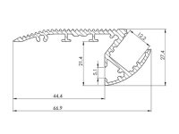 LEDs-ON - AL-ST-2 - Alu-Stair - Aluminiumprofil für LED-Streifen - Rund - Eloxiertes Aluminium - Silber - 2 m